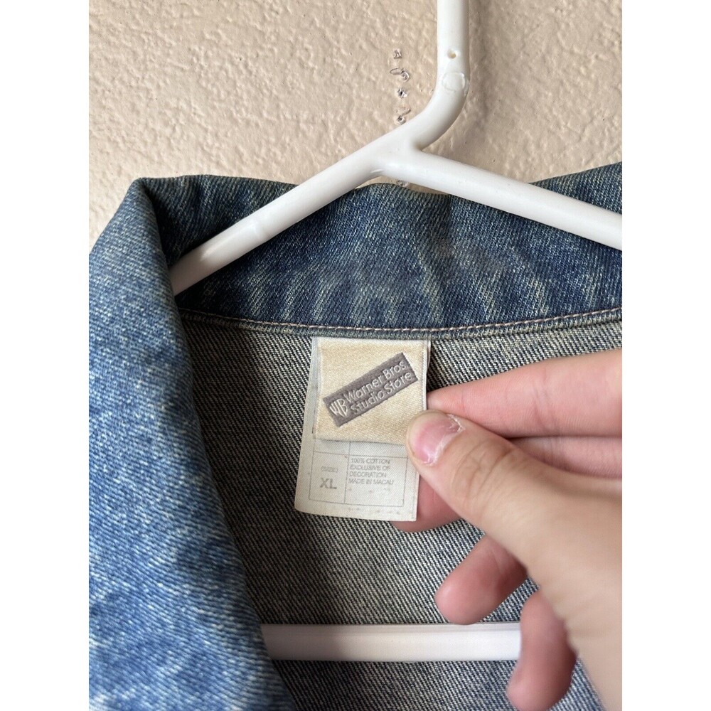 VTG Superman Jean Jacket Size XL  Warner Brothers WB Rare Denim Heavy Quality - Picture 4 of 7